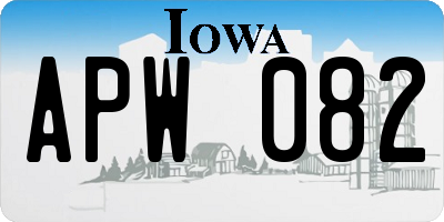 IA license plate APW082