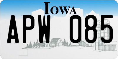 IA license plate APW085