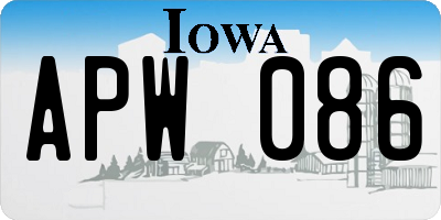 IA license plate APW086