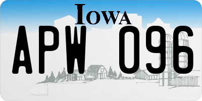 IA license plate APW096