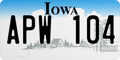 IA license plate APW104