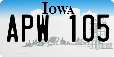 IA license plate APW105