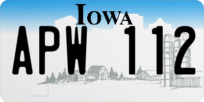 IA license plate APW112