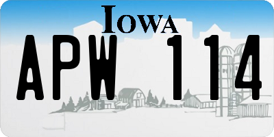 IA license plate APW114