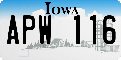 IA license plate APW116