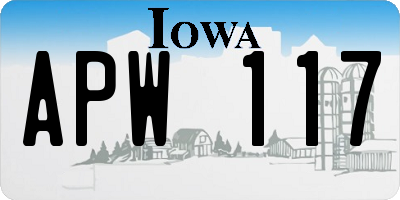 IA license plate APW117