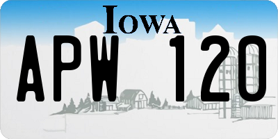 IA license plate APW120