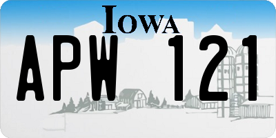 IA license plate APW121