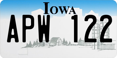 IA license plate APW122