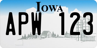 IA license plate APW123