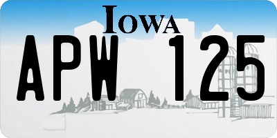 IA license plate APW125