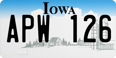 IA license plate APW126