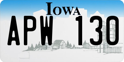 IA license plate APW130
