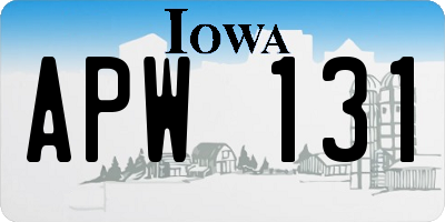 IA license plate APW131