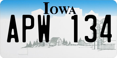 IA license plate APW134