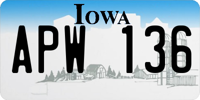 IA license plate APW136