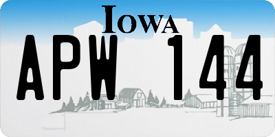 IA license plate APW144