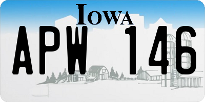 IA license plate APW146