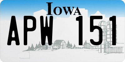 IA license plate APW151