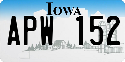 IA license plate APW152