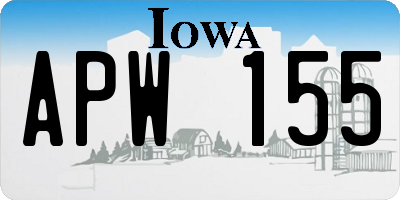 IA license plate APW155