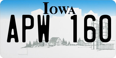 IA license plate APW160