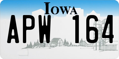 IA license plate APW164