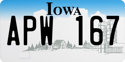 IA license plate APW167