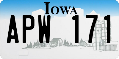 IA license plate APW171