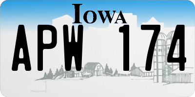 IA license plate APW174