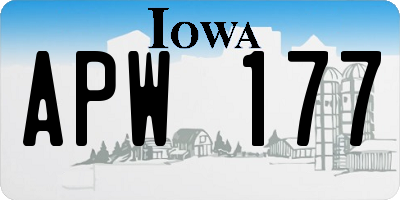 IA license plate APW177