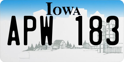IA license plate APW183