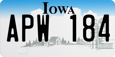 IA license plate APW184