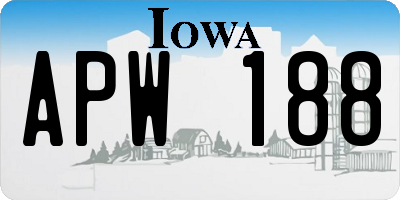 IA license plate APW188
