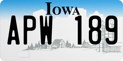 IA license plate APW189