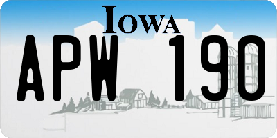 IA license plate APW190