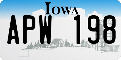 IA license plate APW198