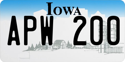 IA license plate APW200