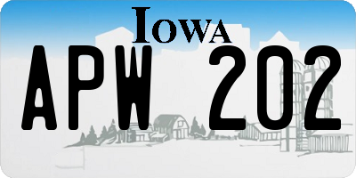 IA license plate APW202