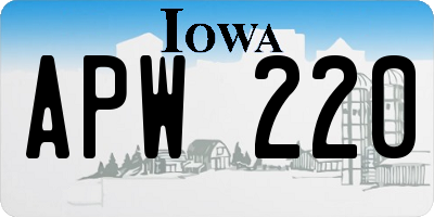IA license plate APW220