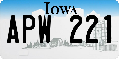 IA license plate APW221