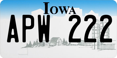 IA license plate APW222