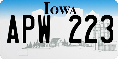 IA license plate APW223