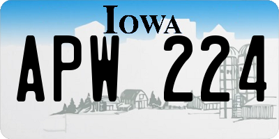IA license plate APW224