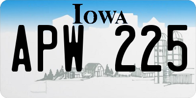 IA license plate APW225