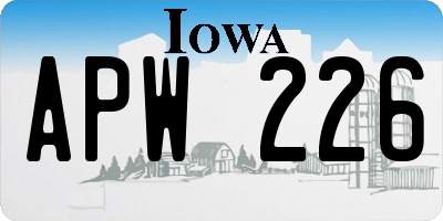 IA license plate APW226