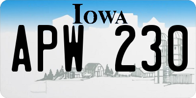 IA license plate APW230