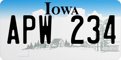 IA license plate APW234