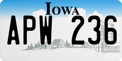 IA license plate APW236