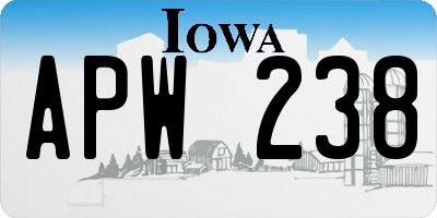 IA license plate APW238